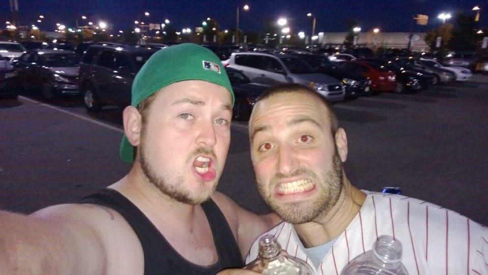Two men taking a selfie