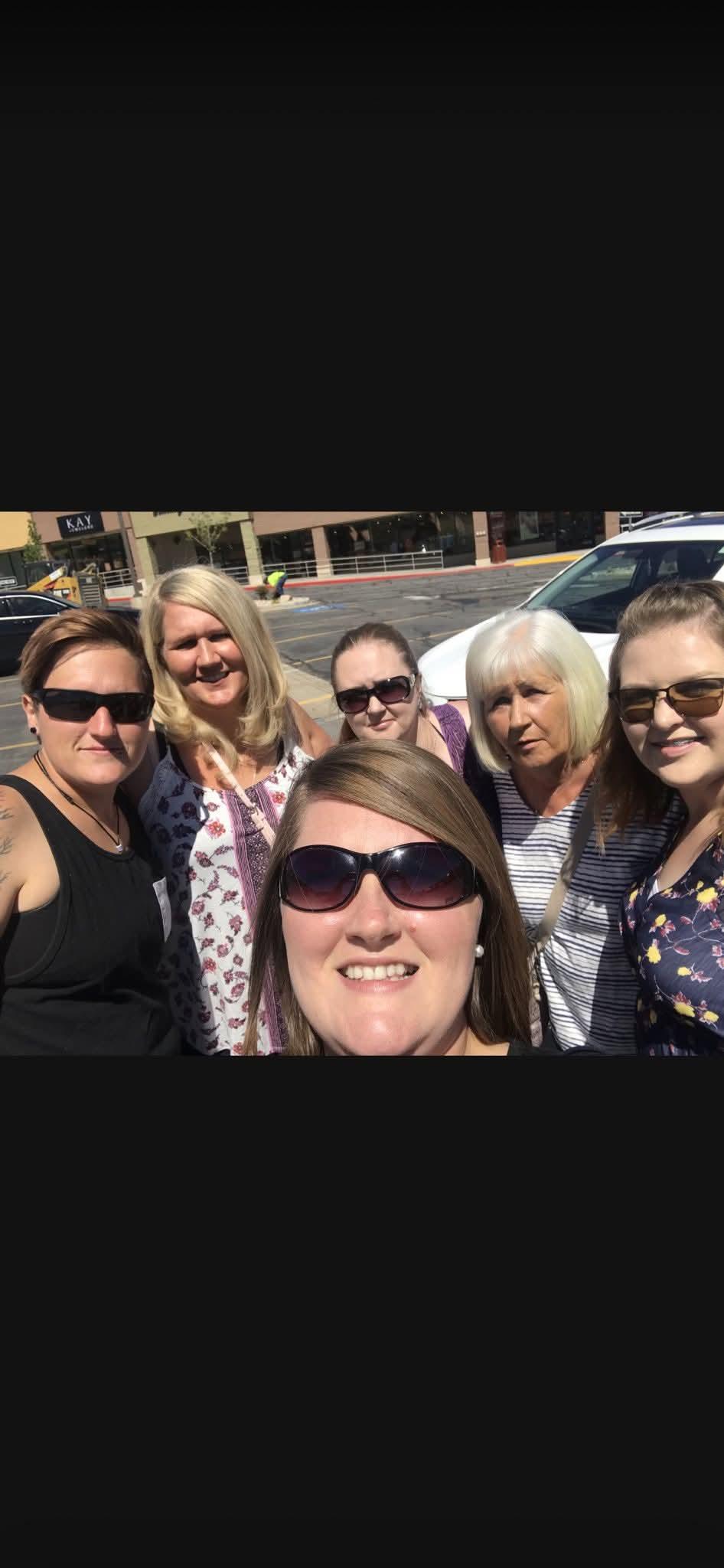 A group of women wearing sunglasses