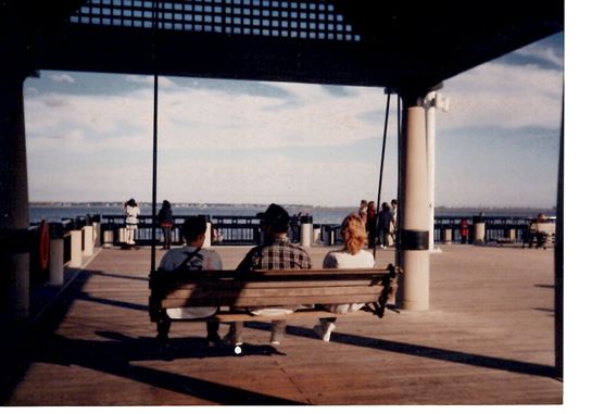 People sitting on a bench