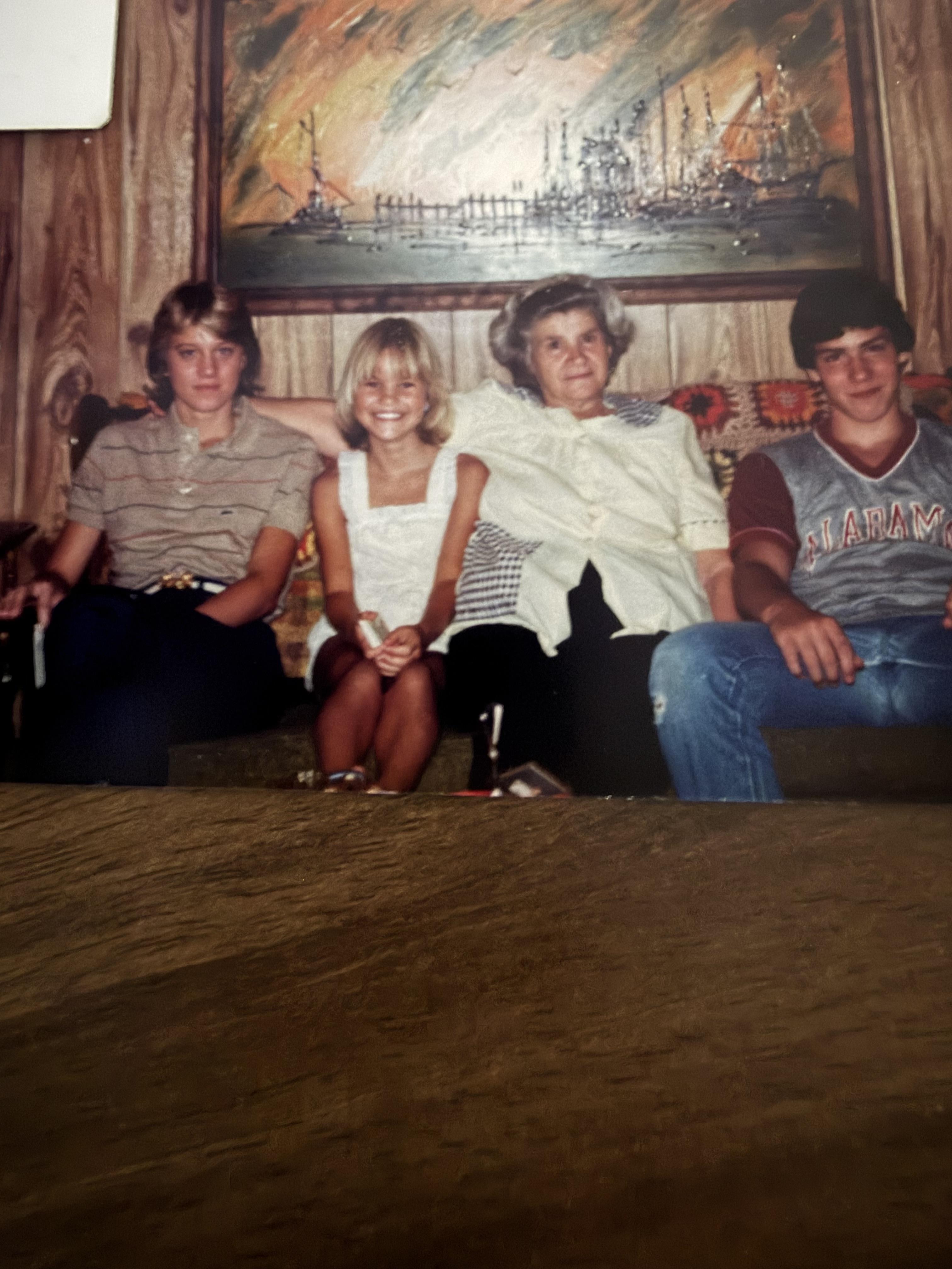 A group of people sitting on a couch