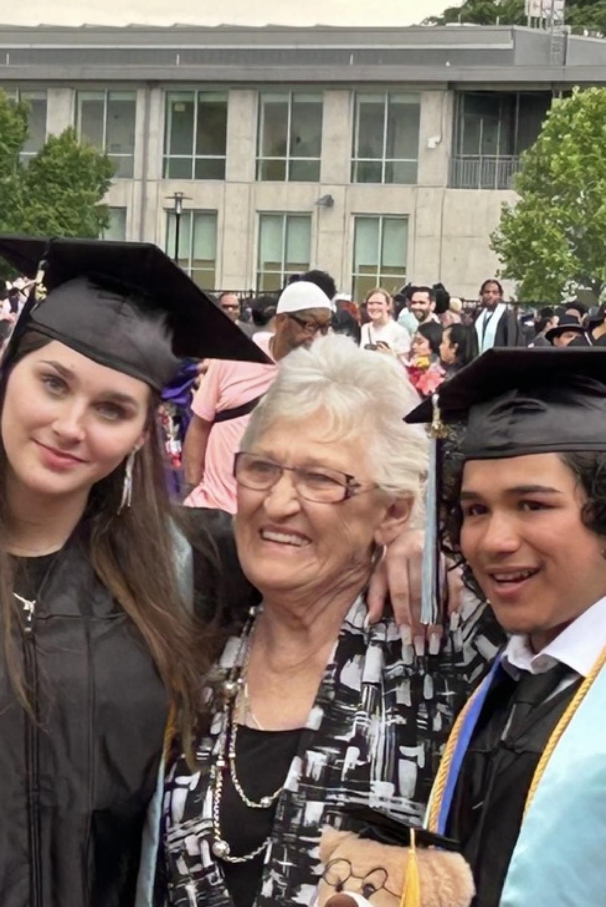 A group of people in graduation caps and gowns
