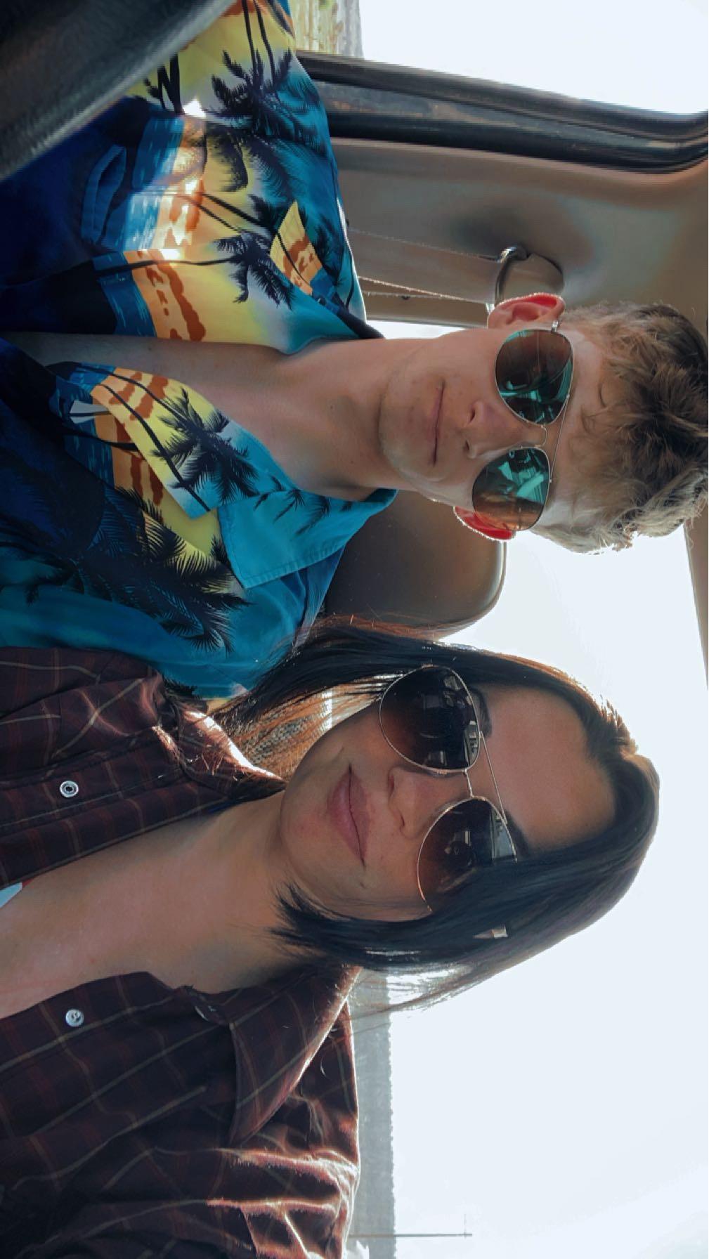 A man and woman taking a selfie