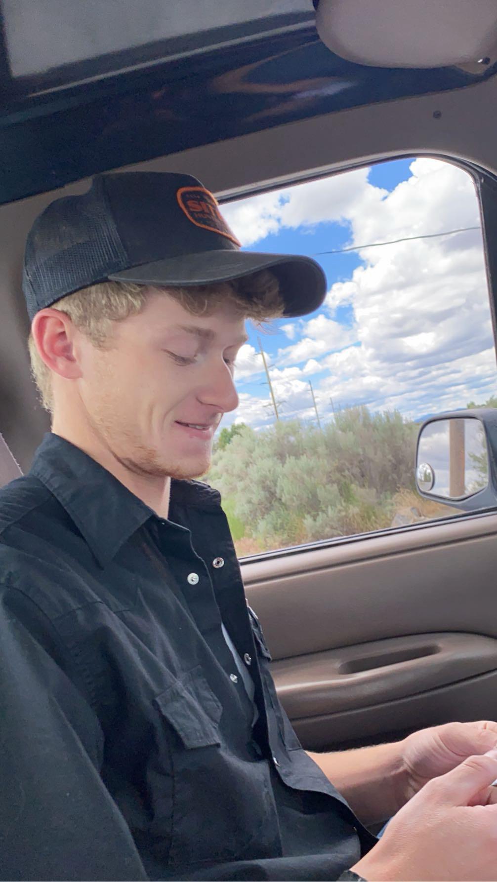 A man in a car