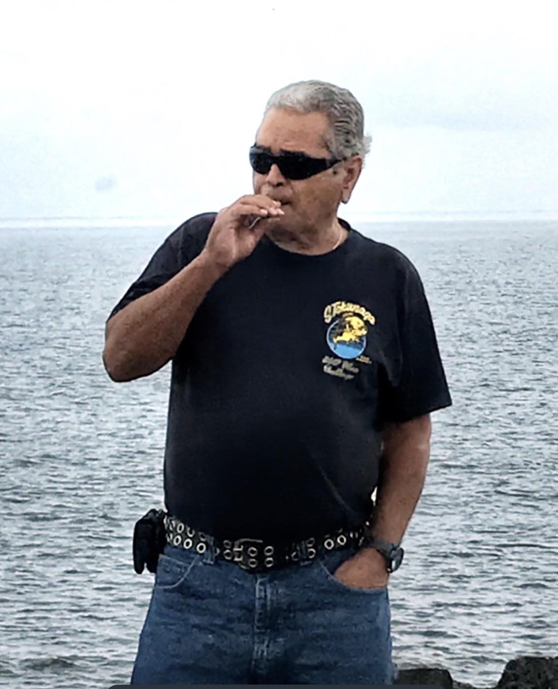 A man smoking a cigarette