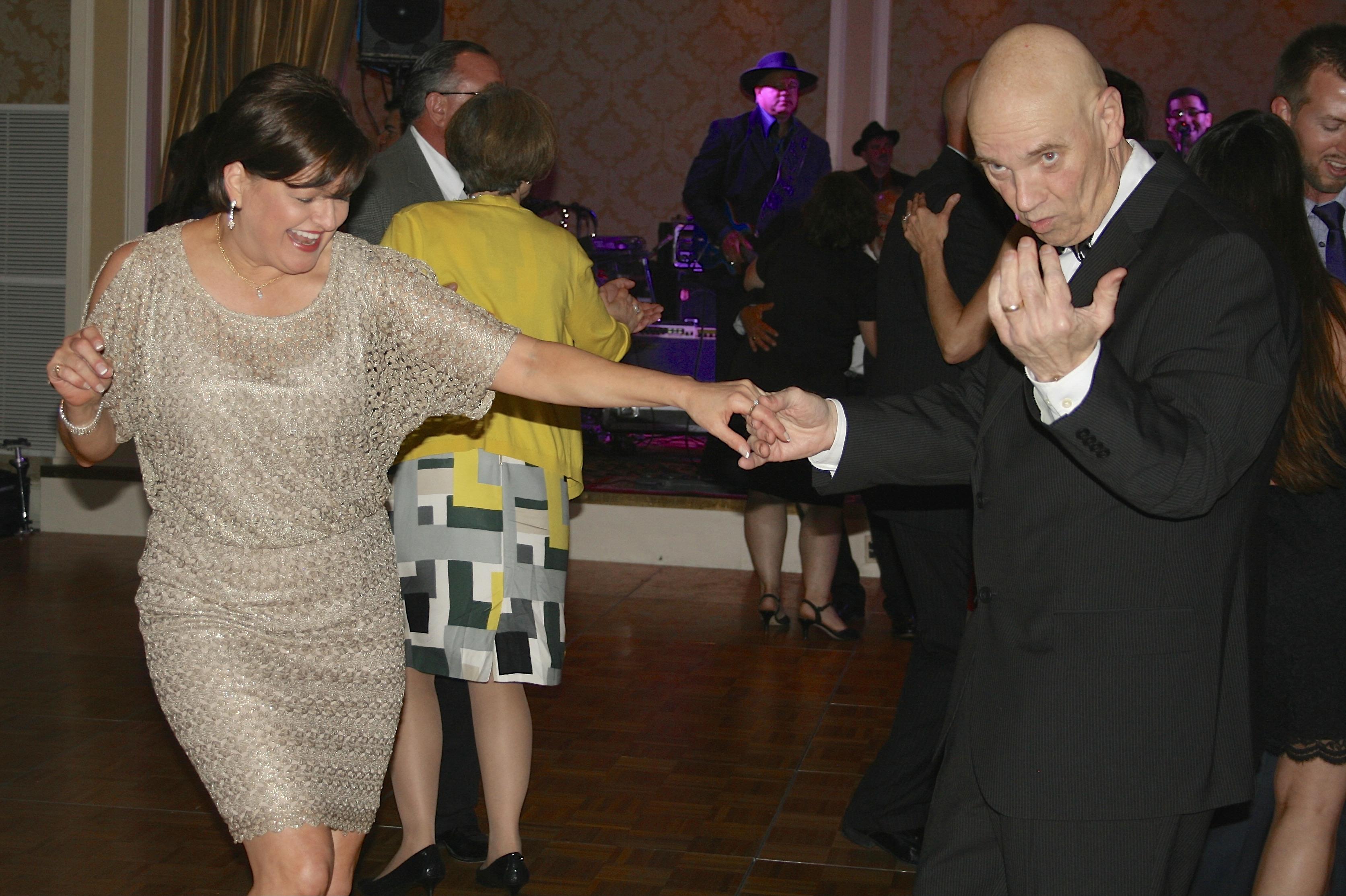 A man and woman dancing