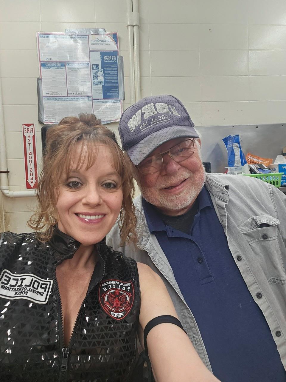 A man and woman taking a selfie
