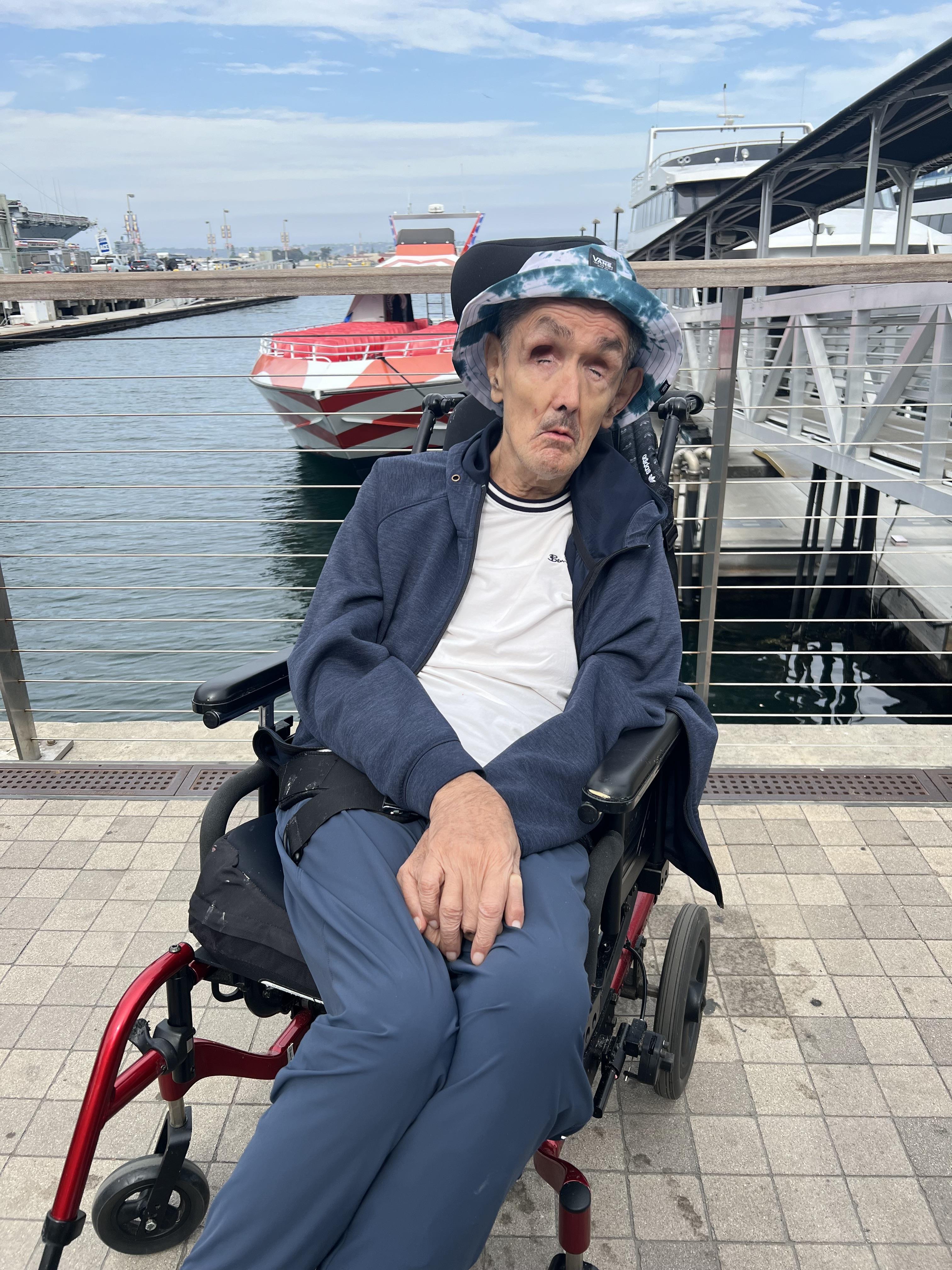 A man in a wheelchair