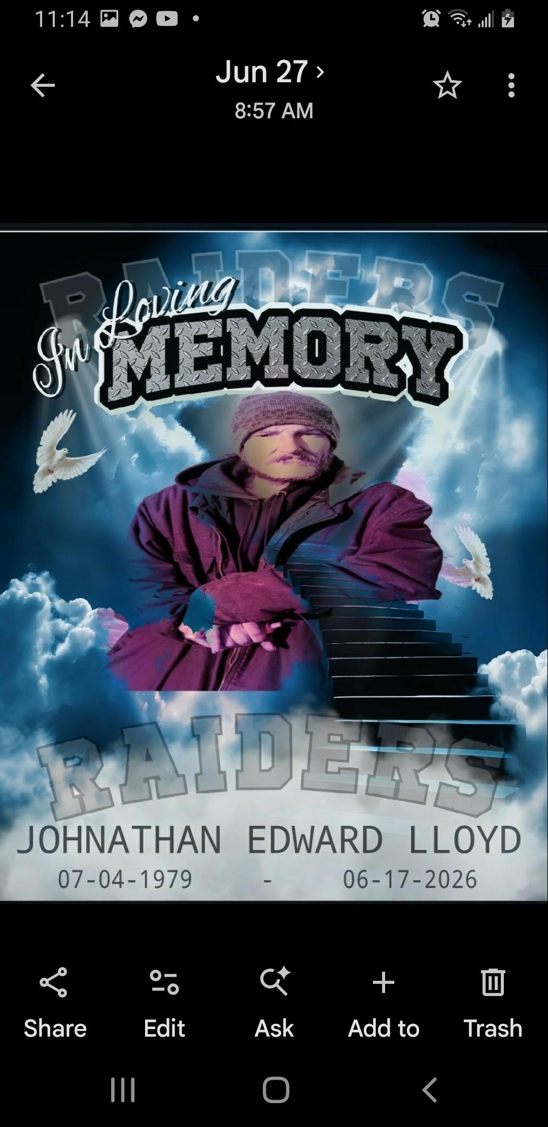 A poster of a man in a purple coat