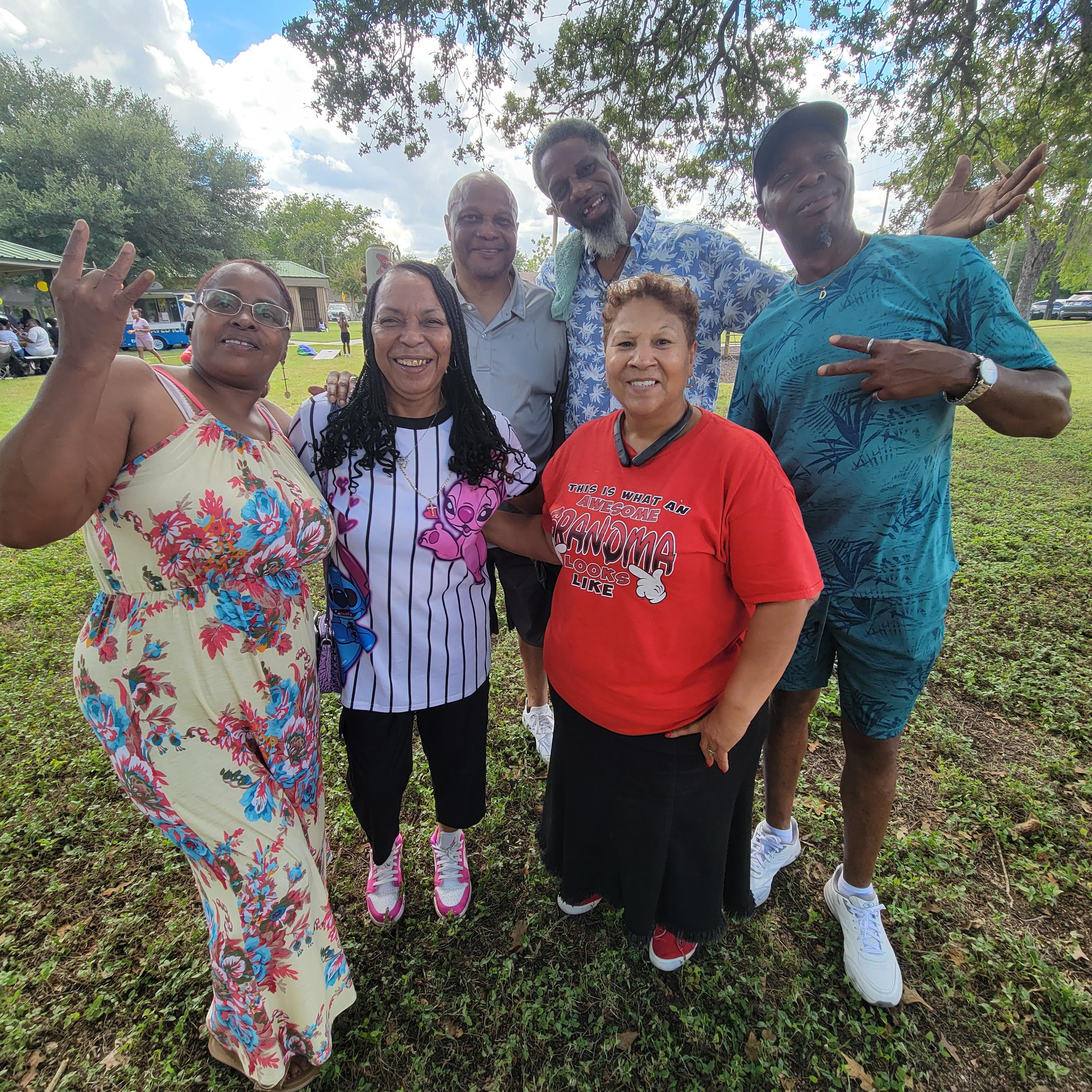 A group of people posing for a photo