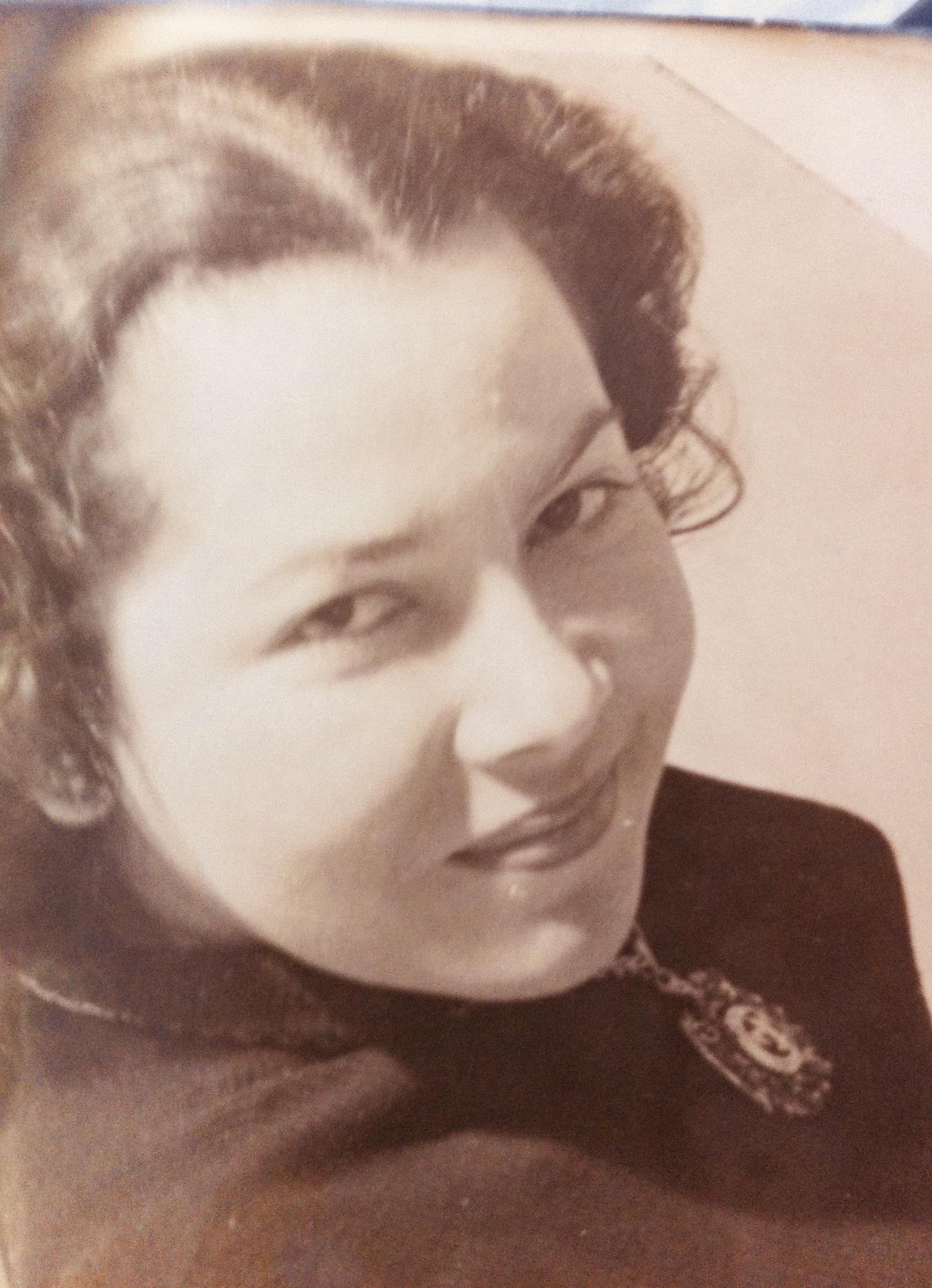 A close-up of a woman