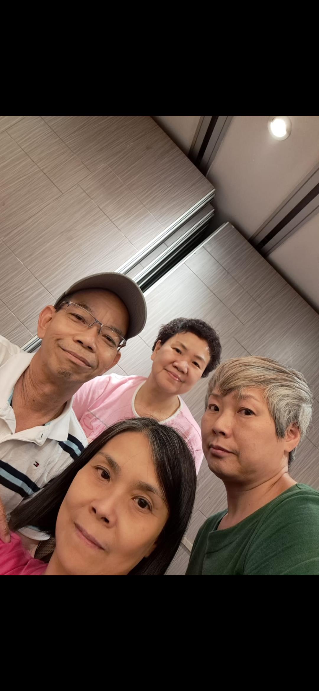 A group of people taking a selfie