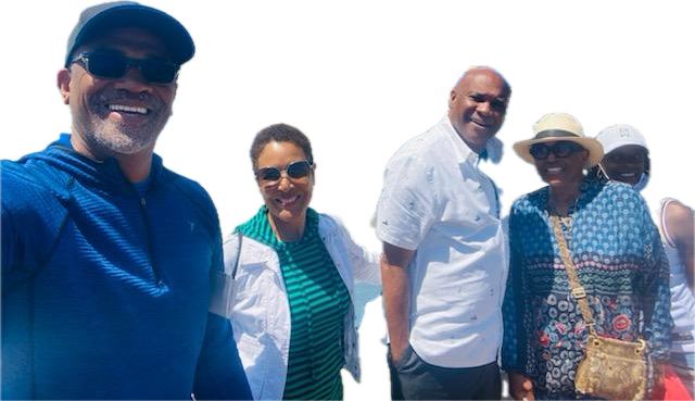 A group of people smiling