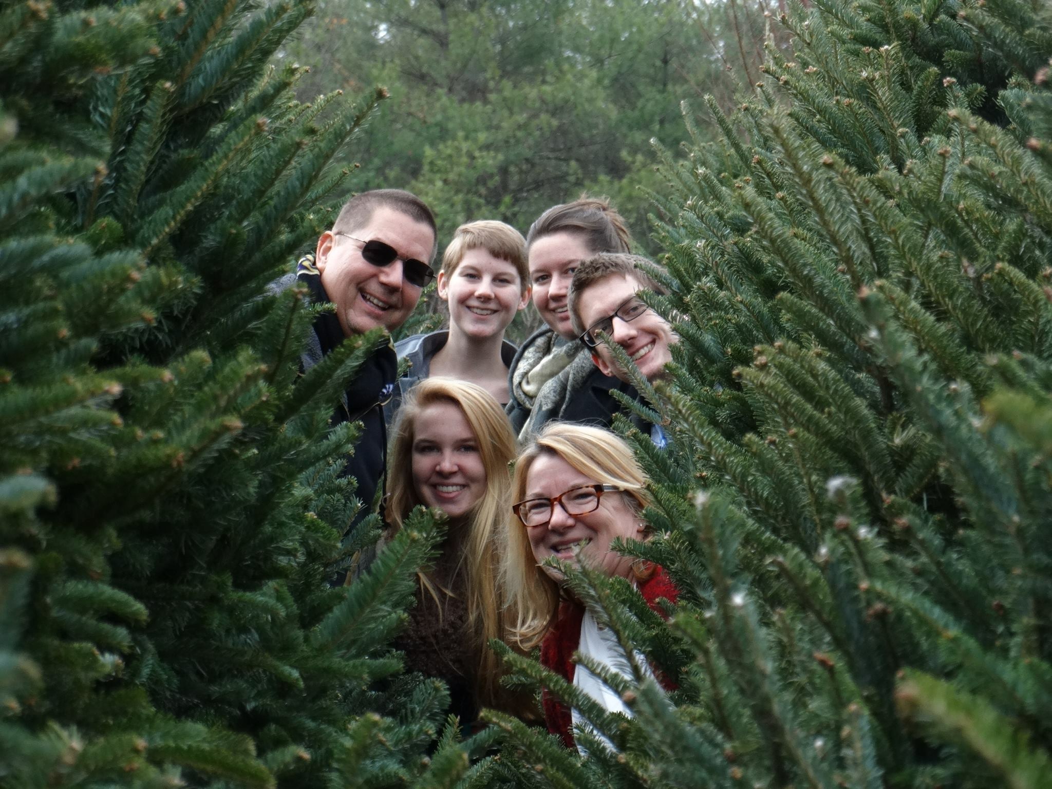 A group of people in a forest