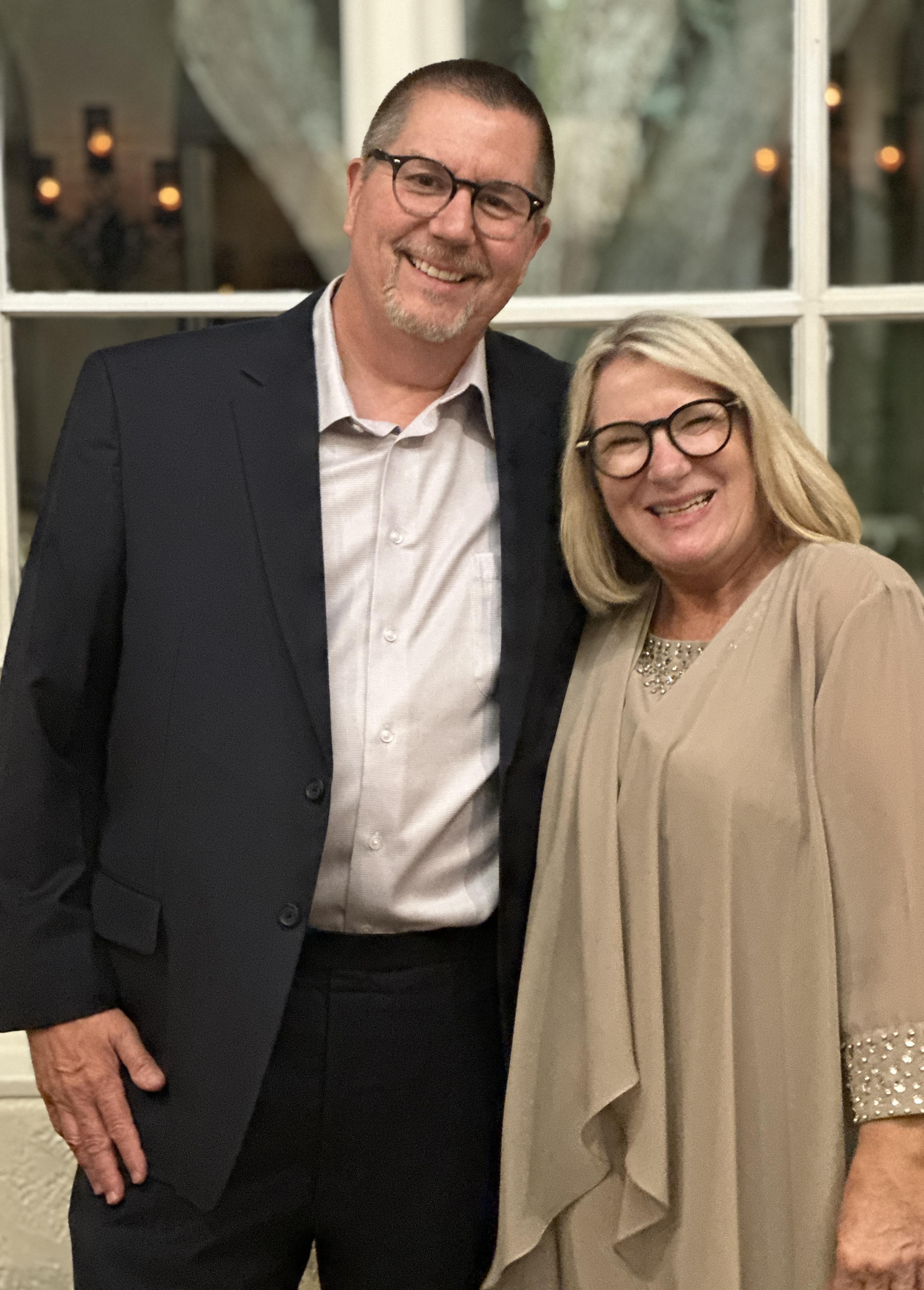 A man and woman standing together