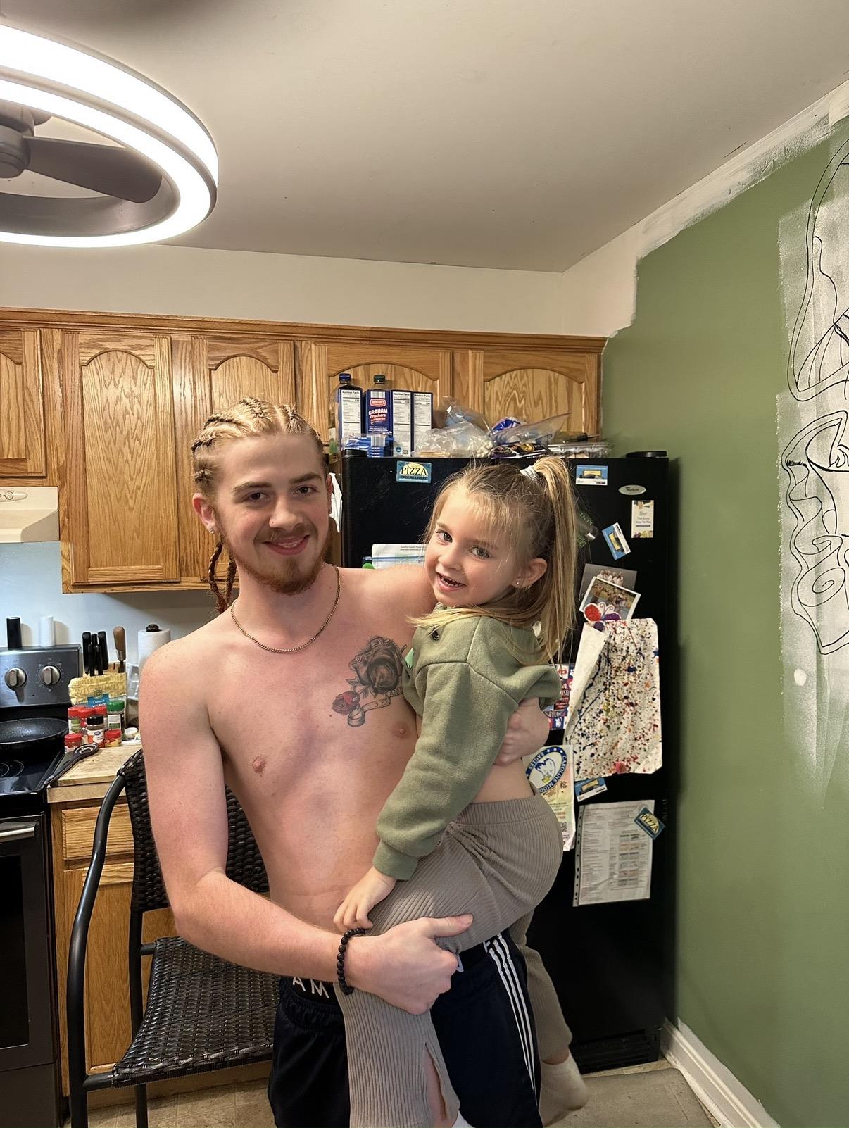 A man holding a child