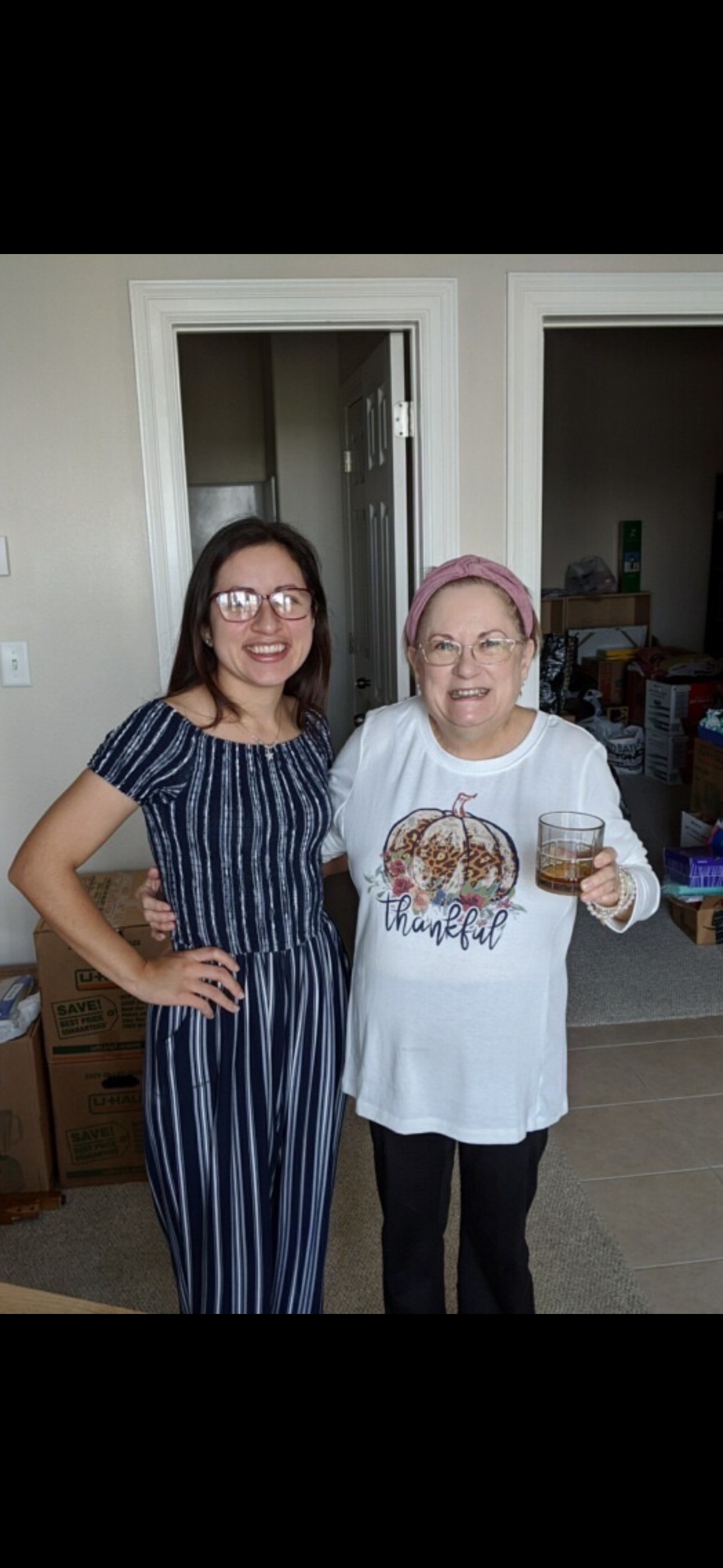 Two women posing for a picture