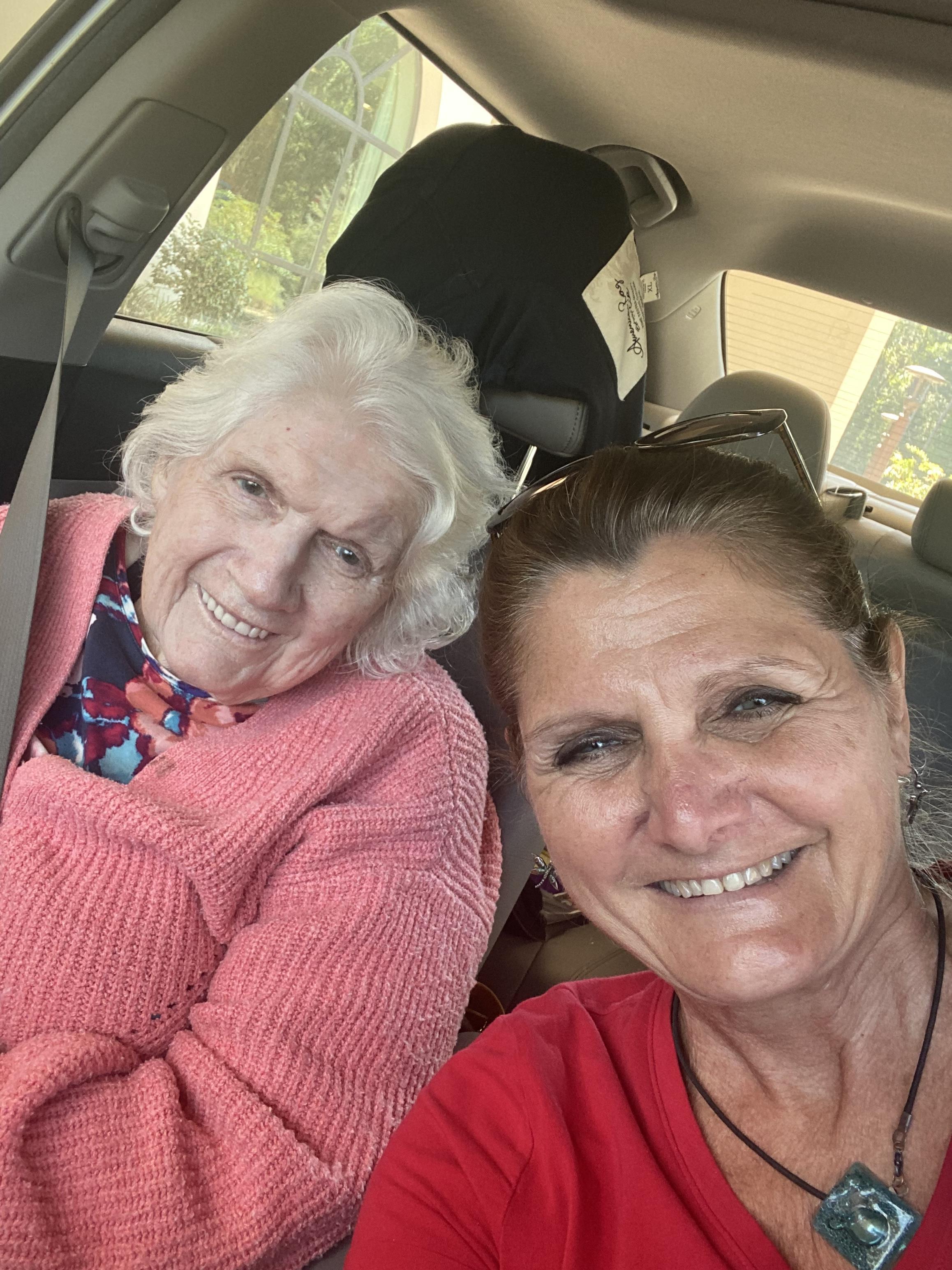 Two women in a car