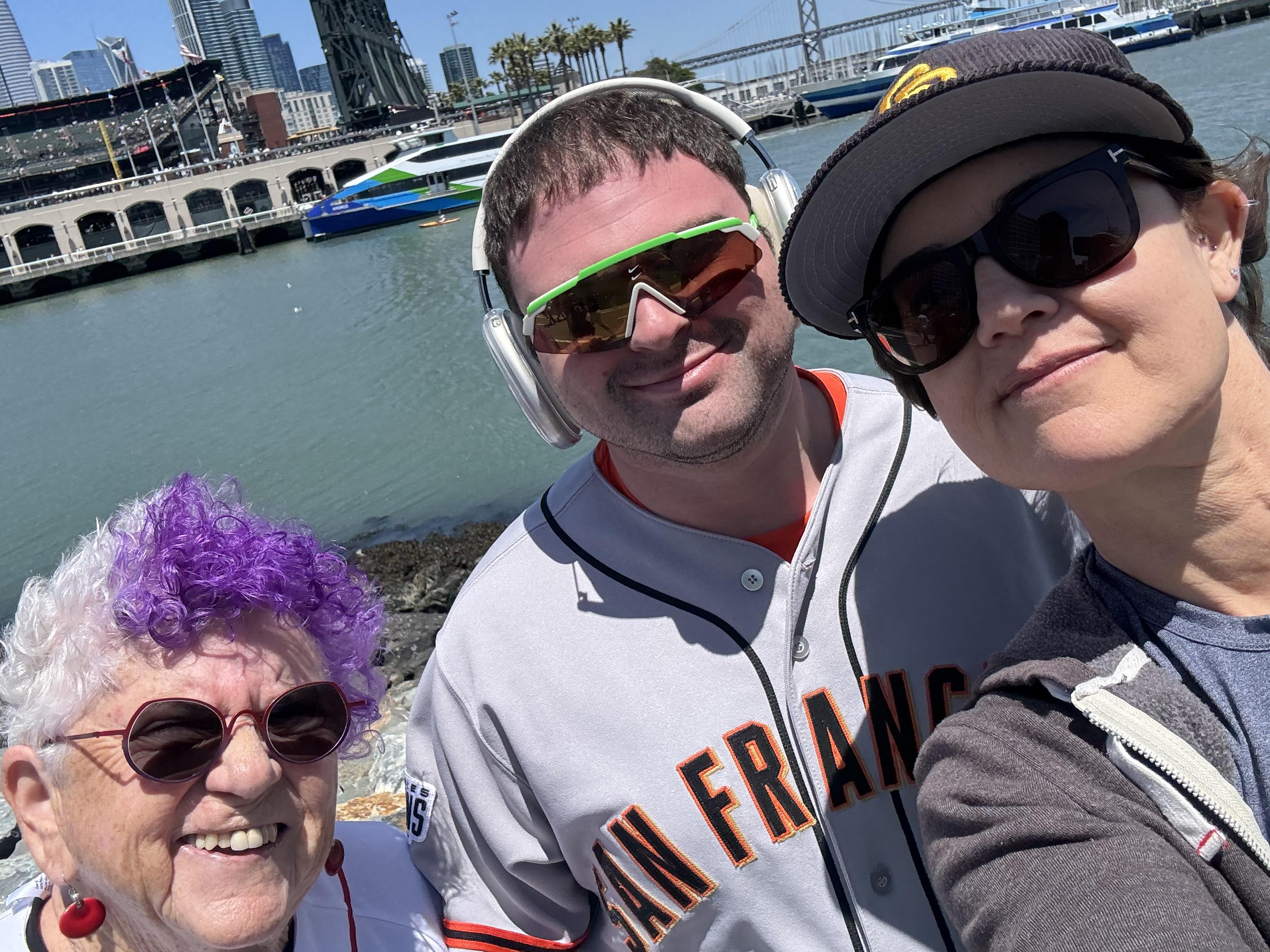 A group of people taking a selfie
