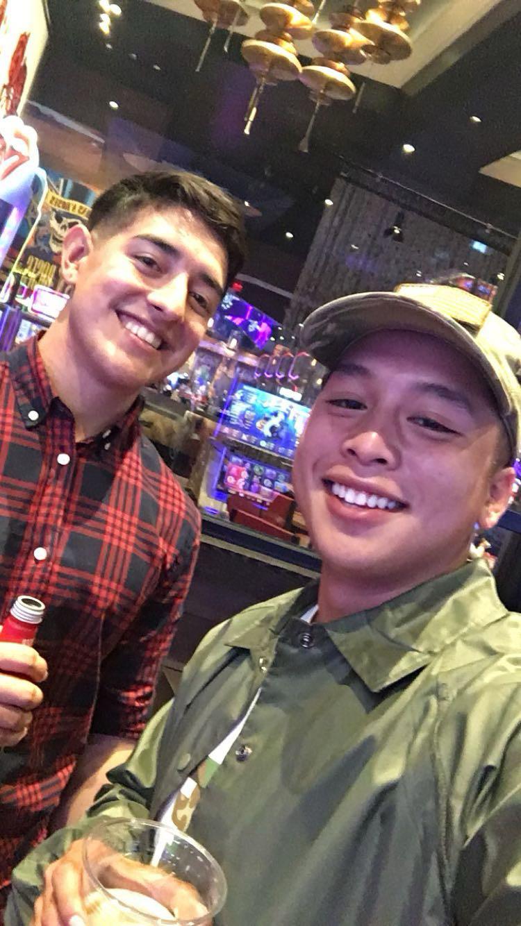Two men taking a selfie