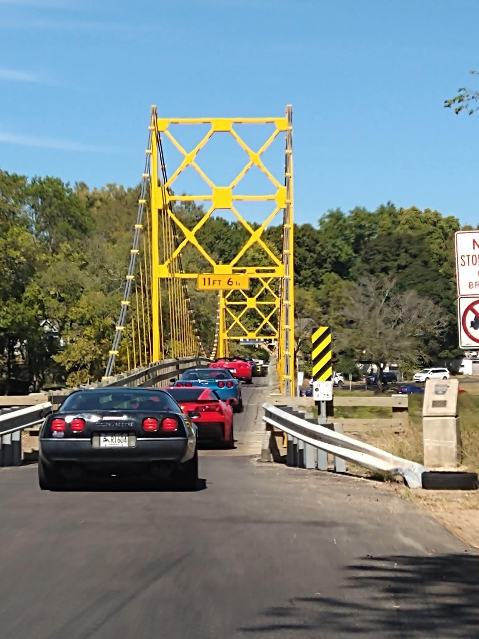 Cars on a bridge