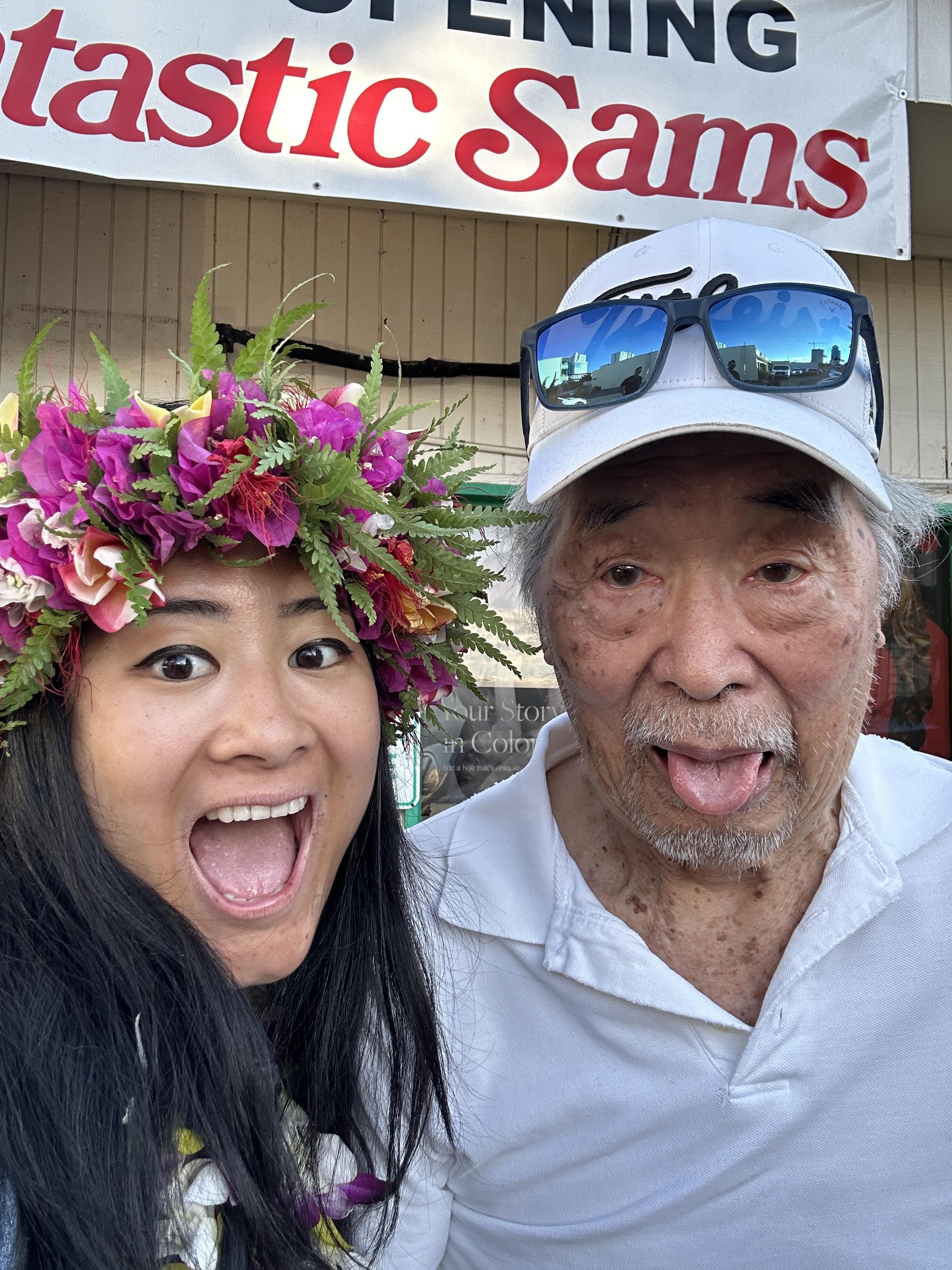 A man and woman taking a selfie
