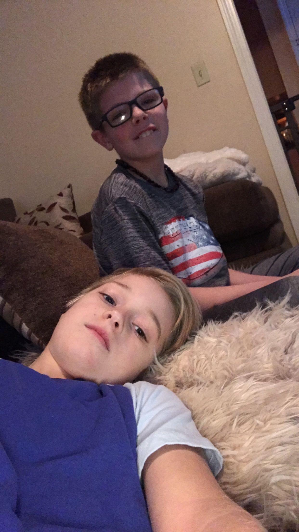 Two boys taking a selfie