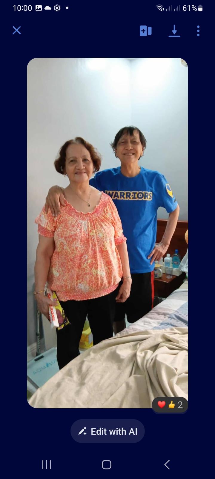 A man and woman standing next to each other