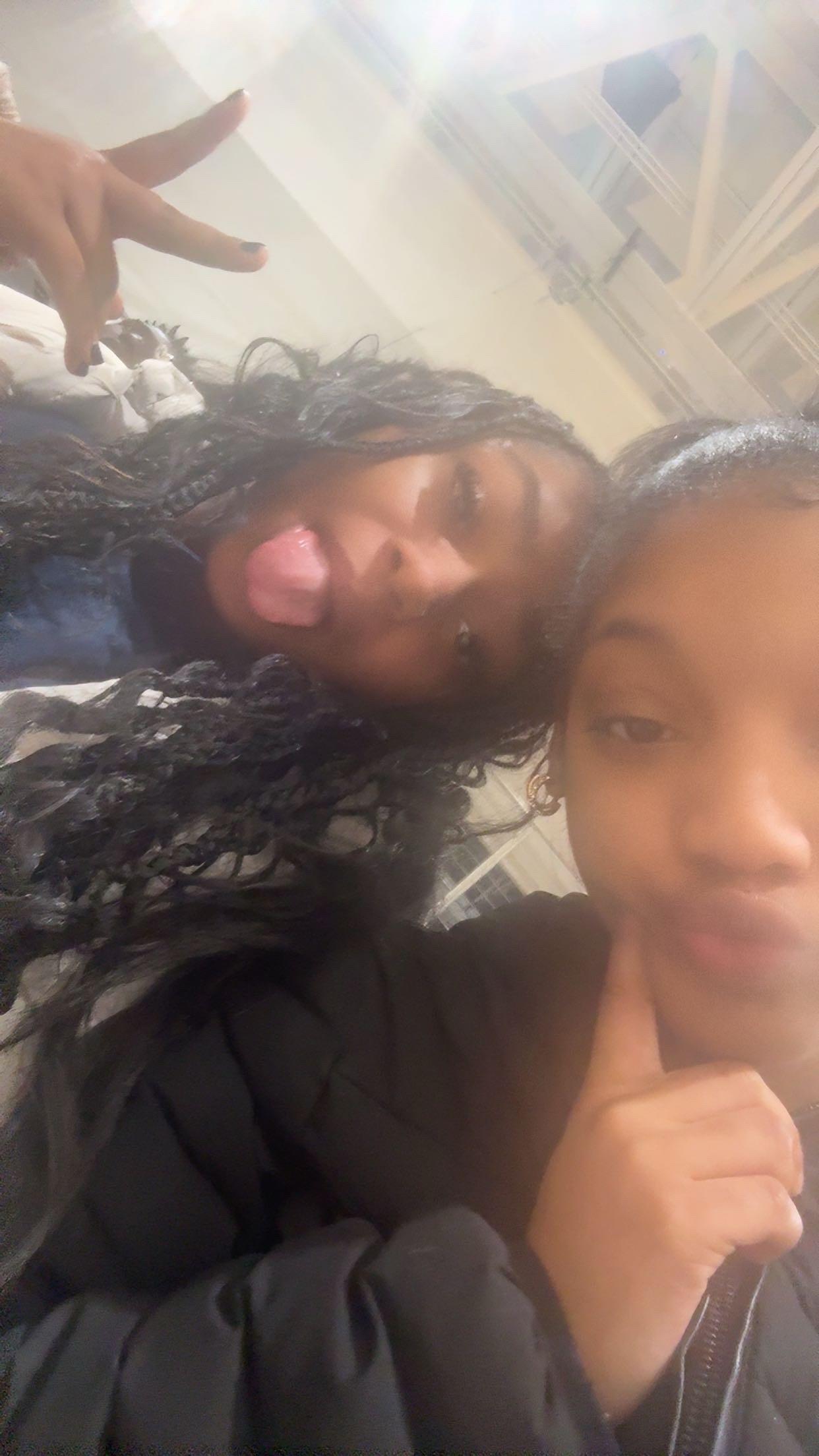 A selfie of two girls