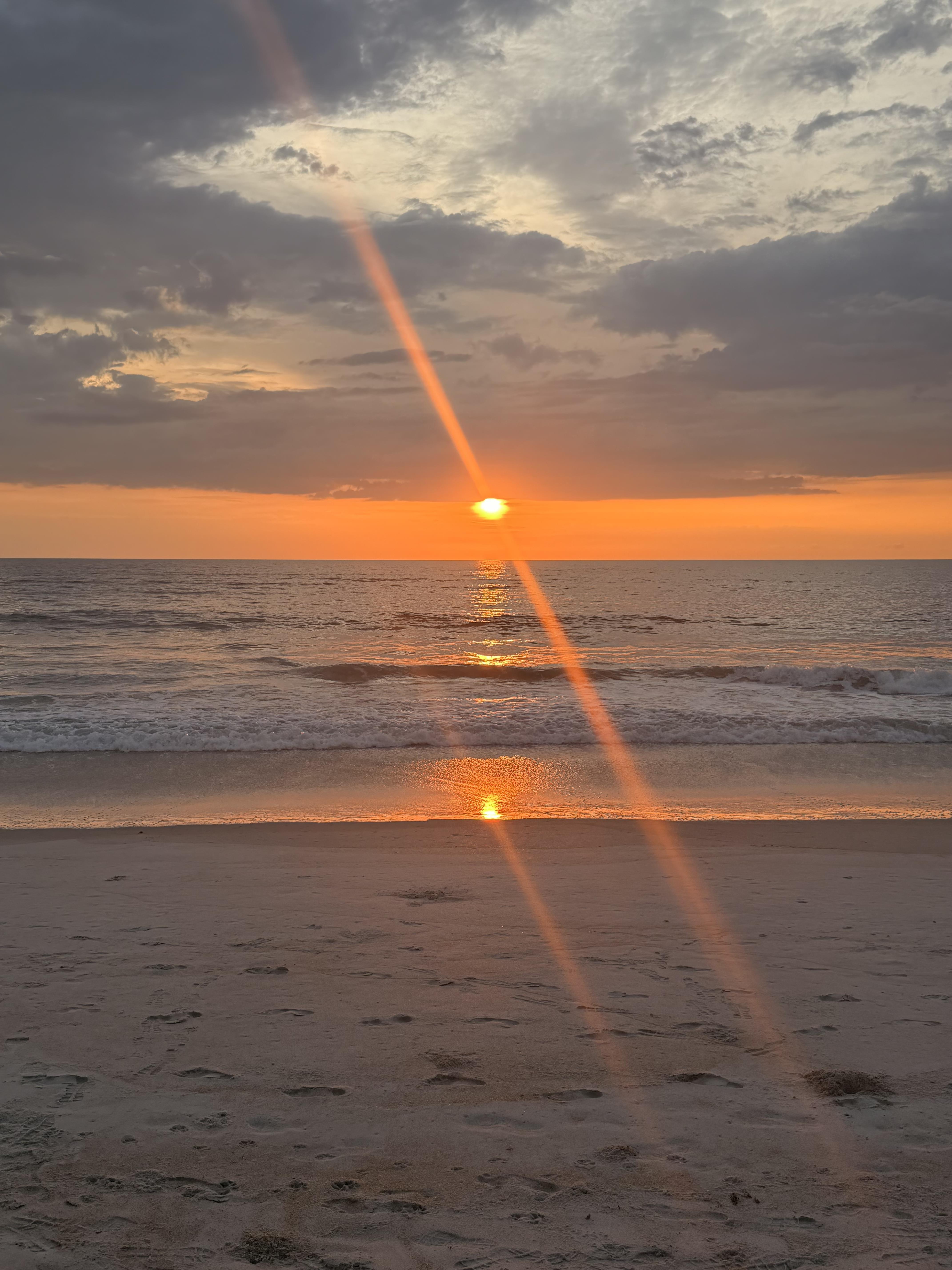 A sunset over the ocean