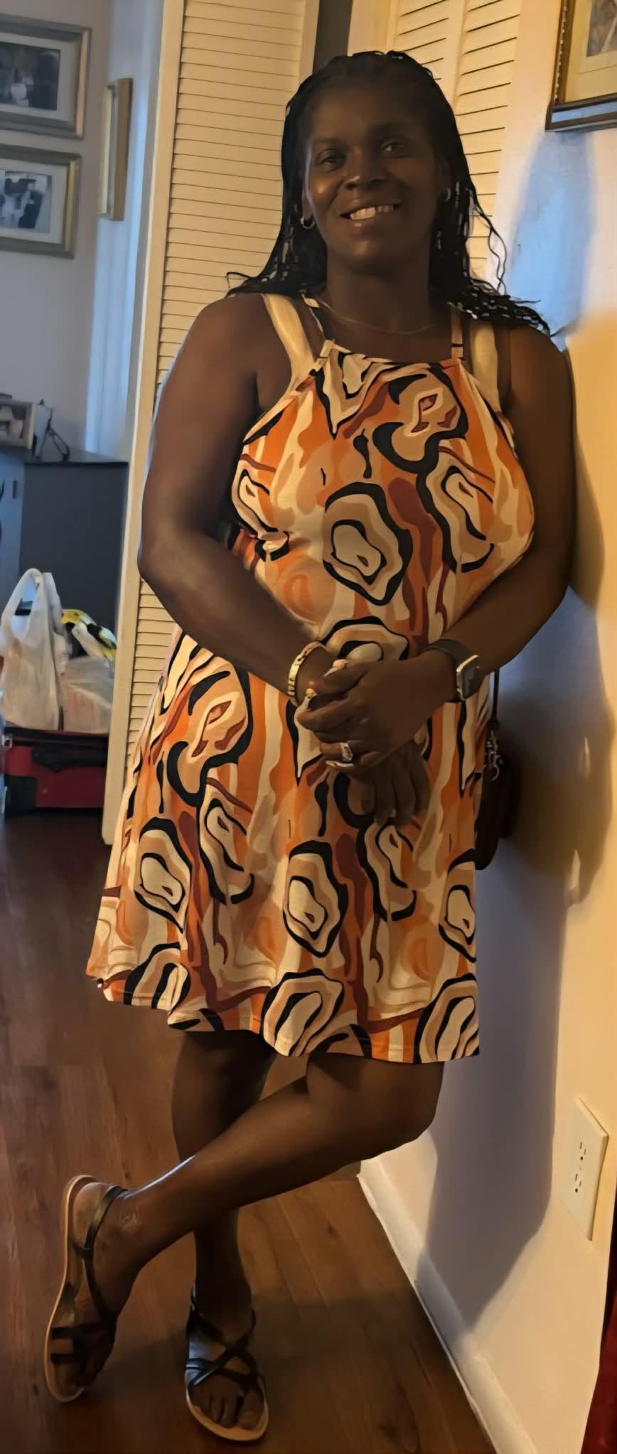 A woman in a dress