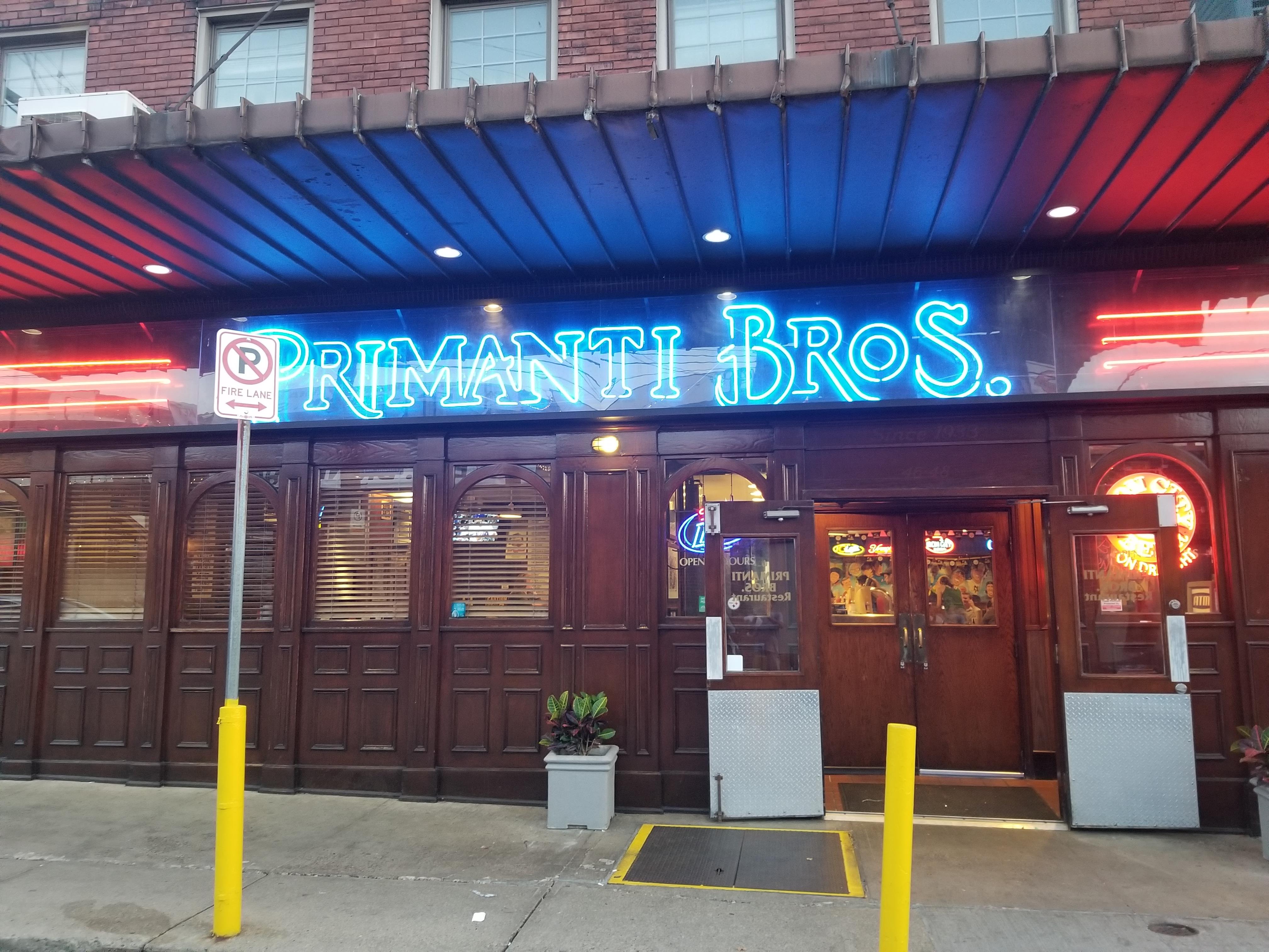 A building with neon lights