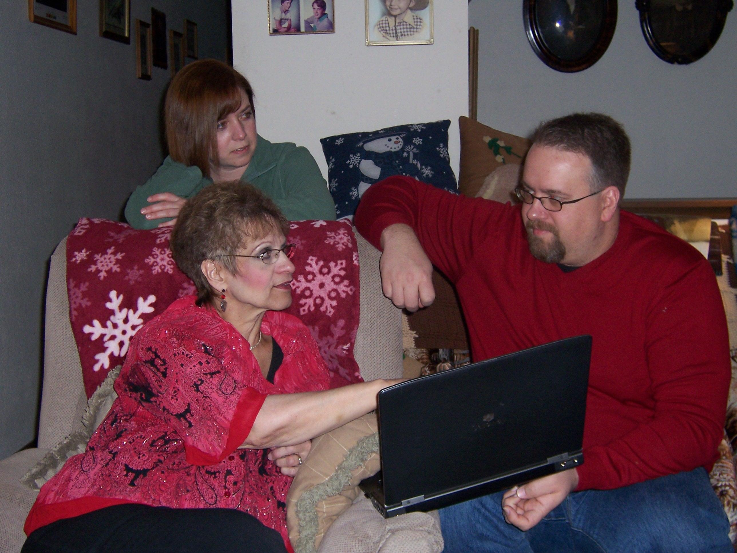 A group of people sitting on a couch