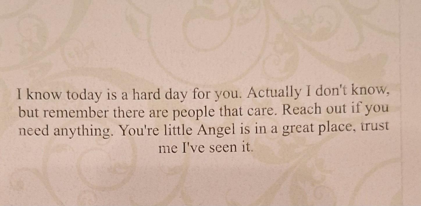 A close up of a card