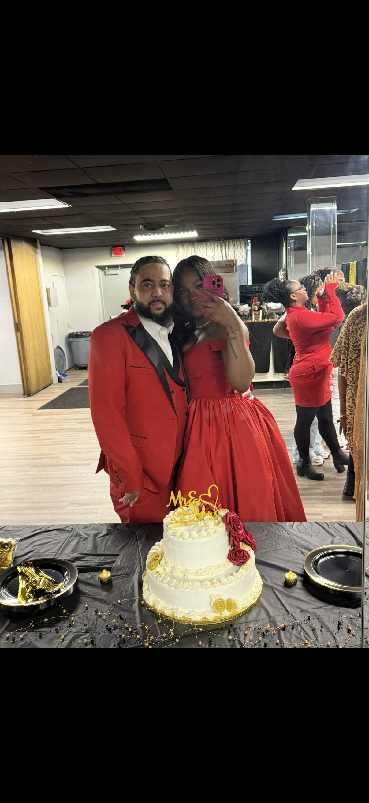 A man and woman taking a selfie