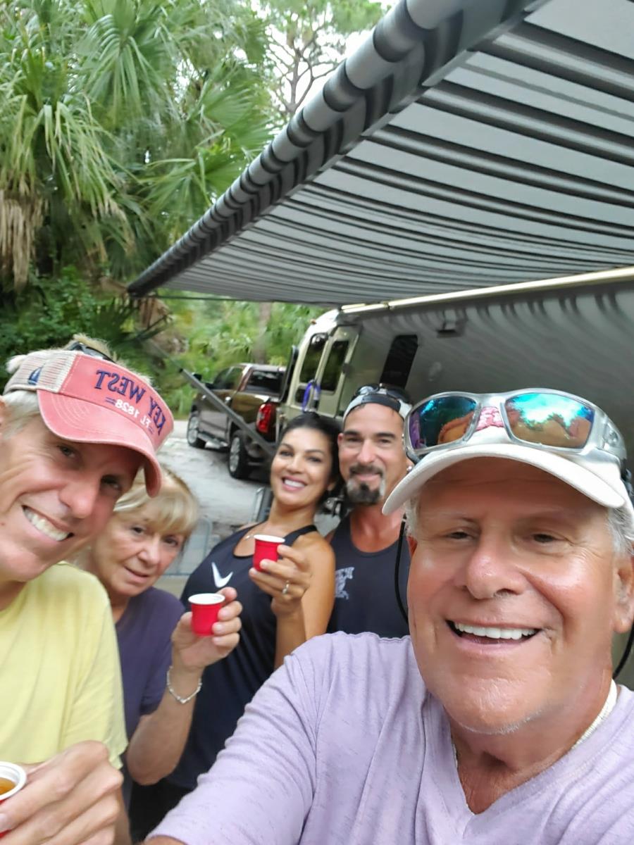 A group of people taking a selfie