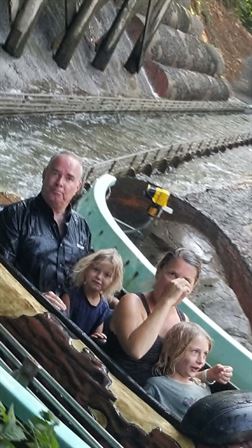 A group of people on a water ride