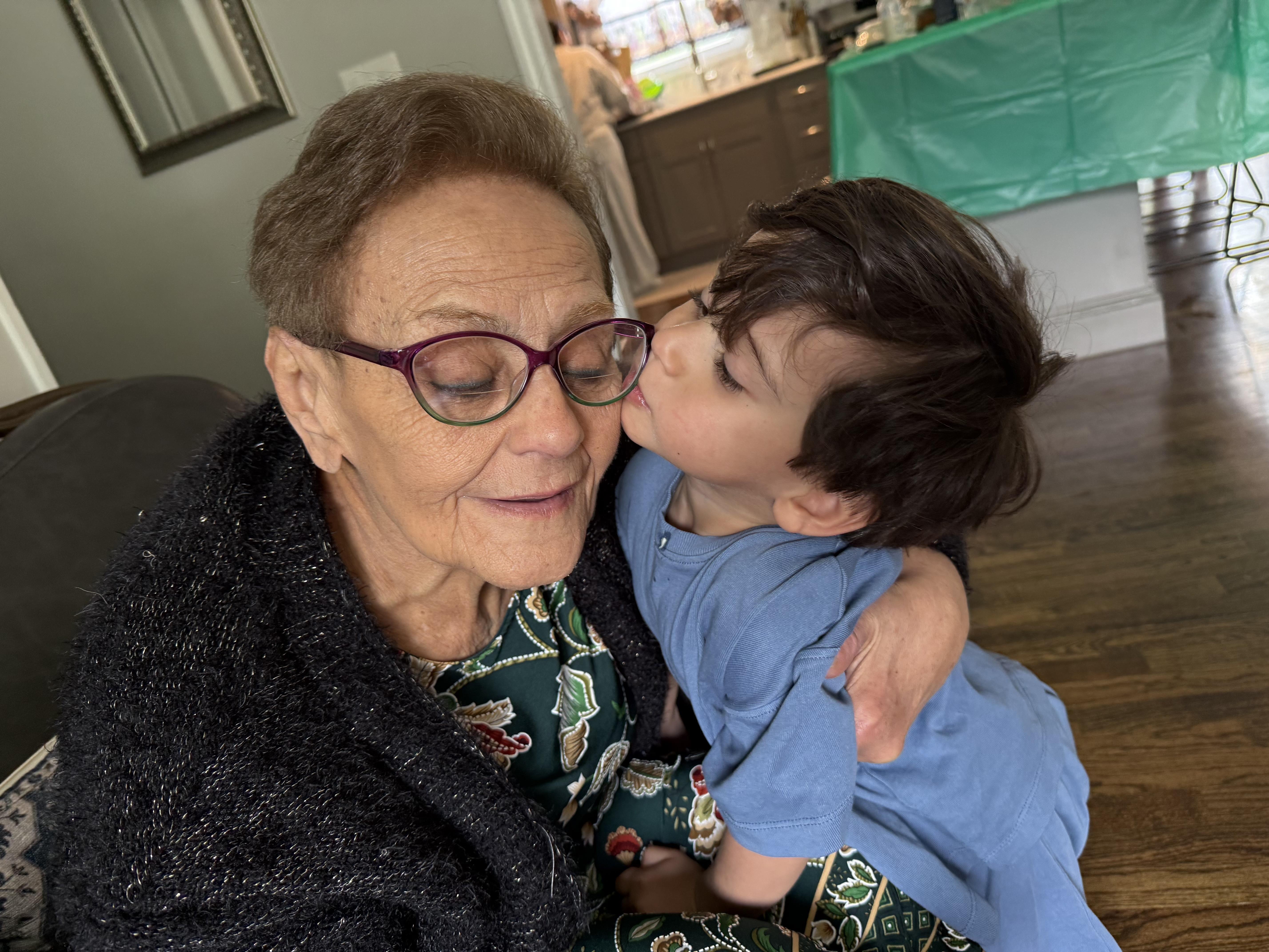 A woman holding a child