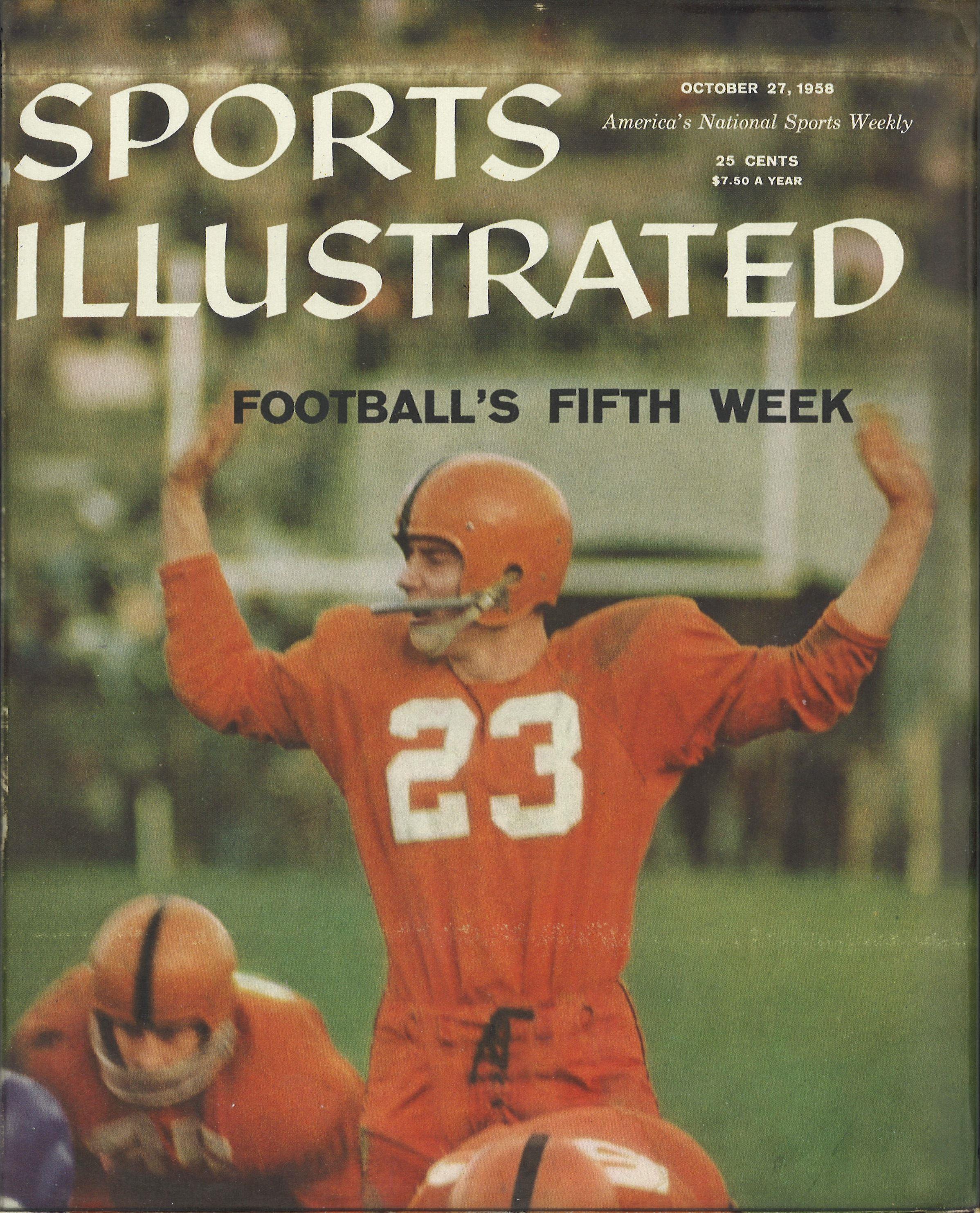 A sports illustrated magazine cover with football players