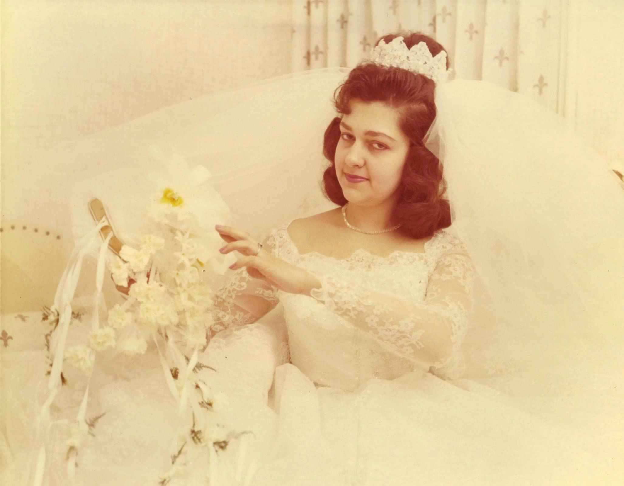 A woman in a white dress