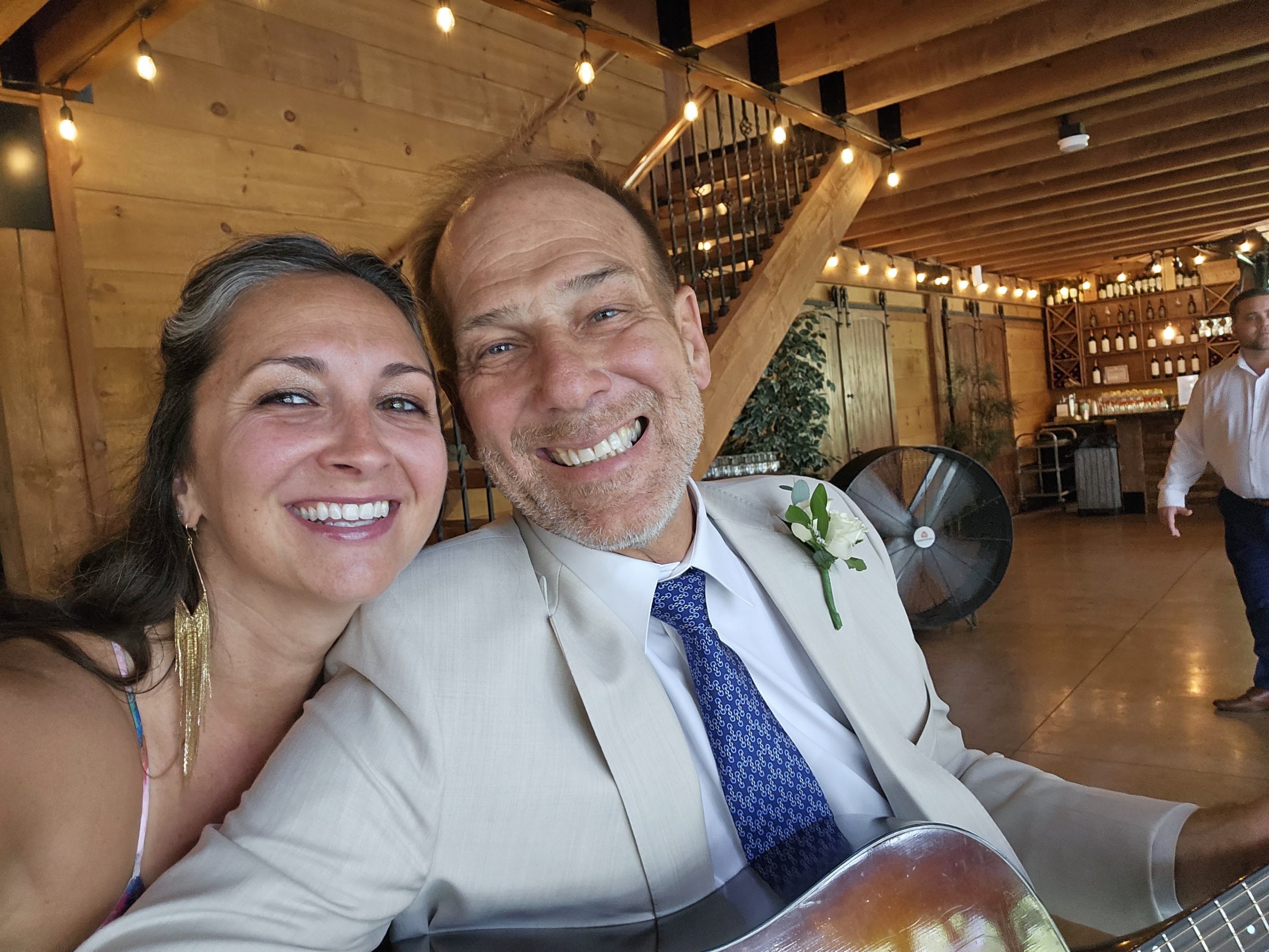 A man and woman taking a selfie