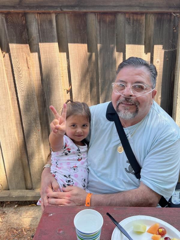 A man holding a child