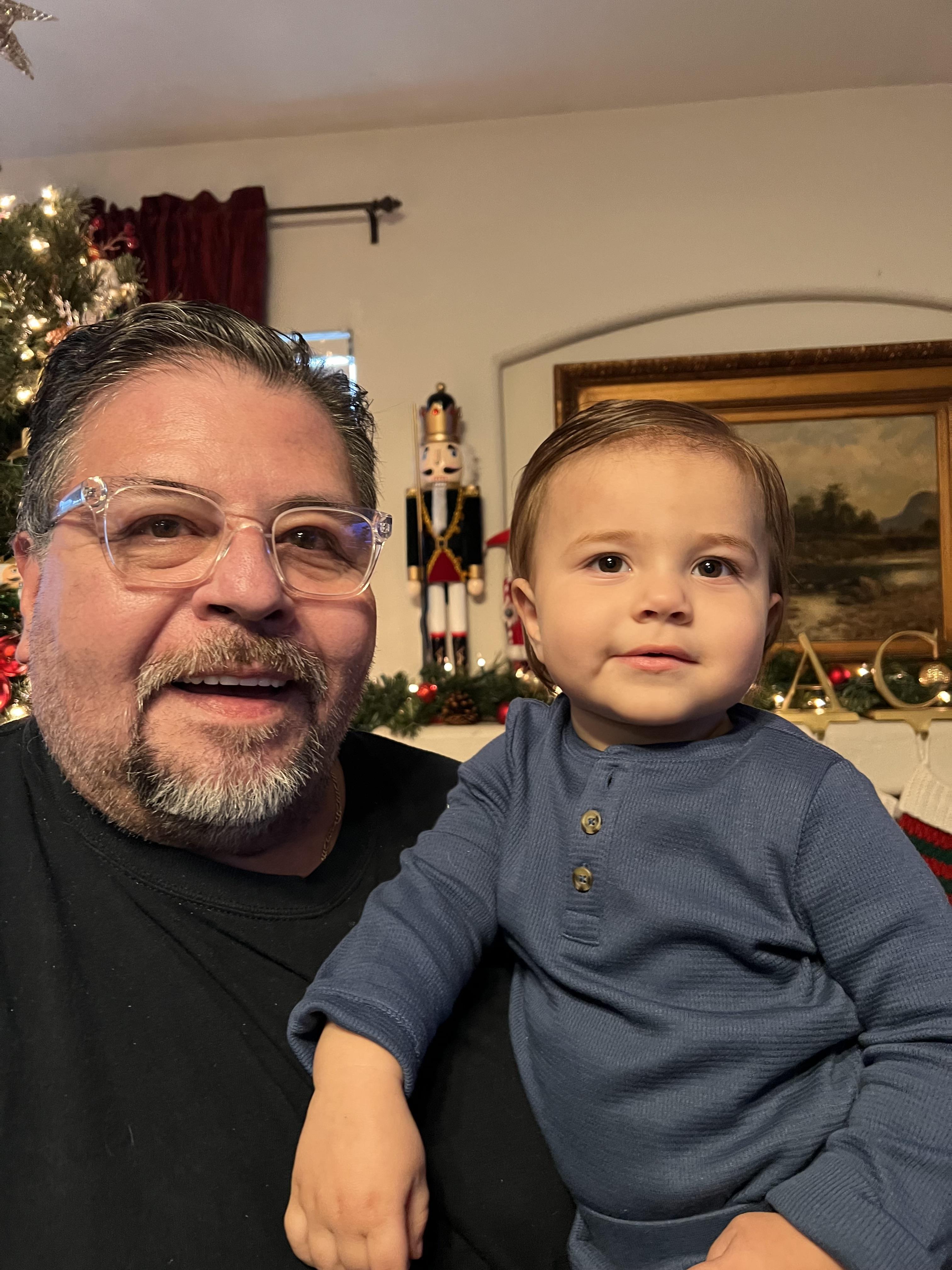 A man holding a baby