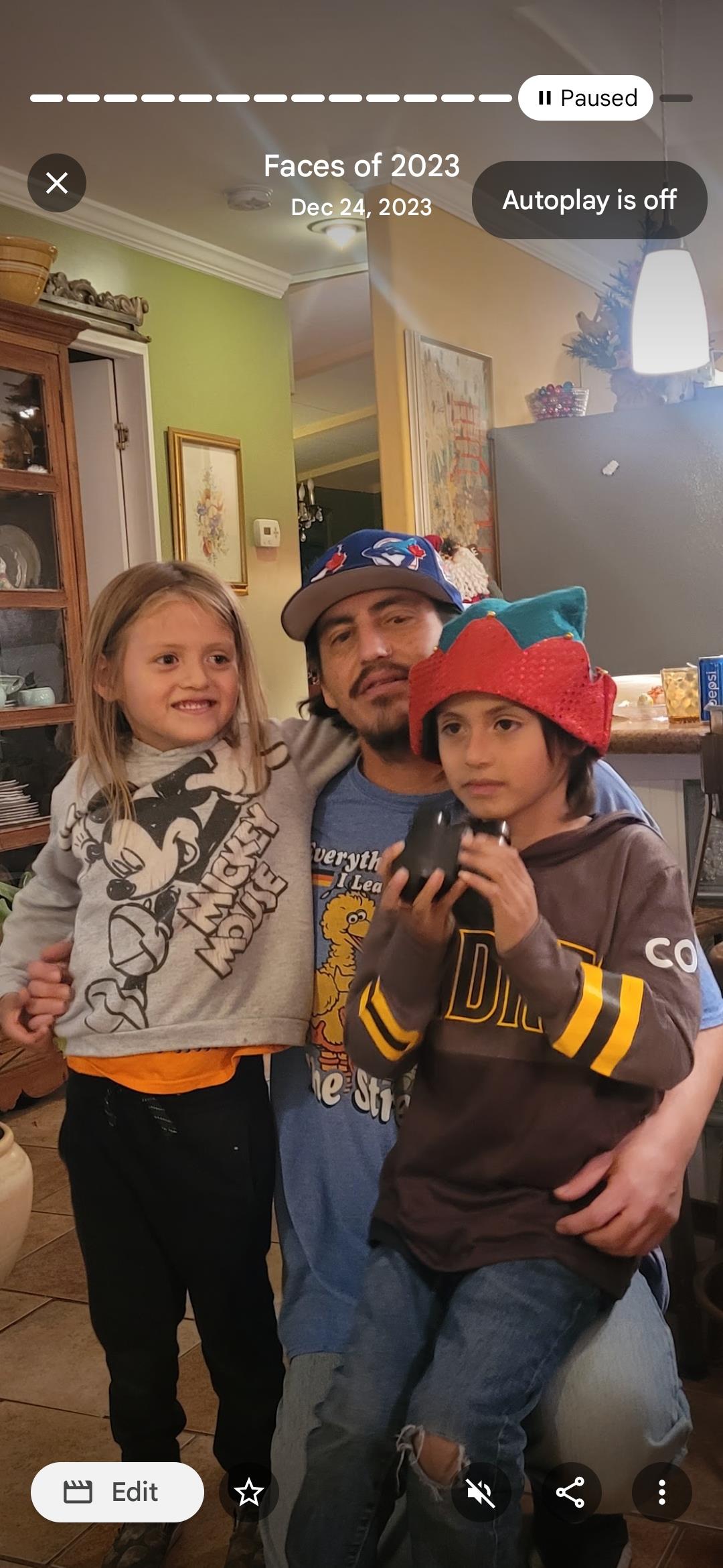 A man with two children