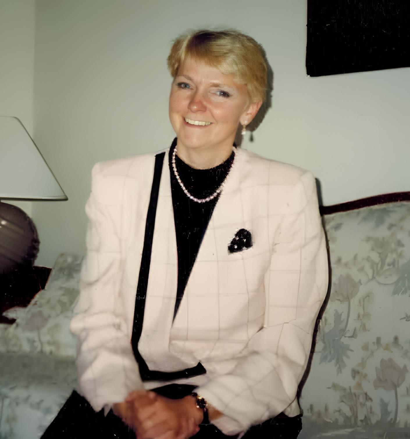 A woman sitting on a couch