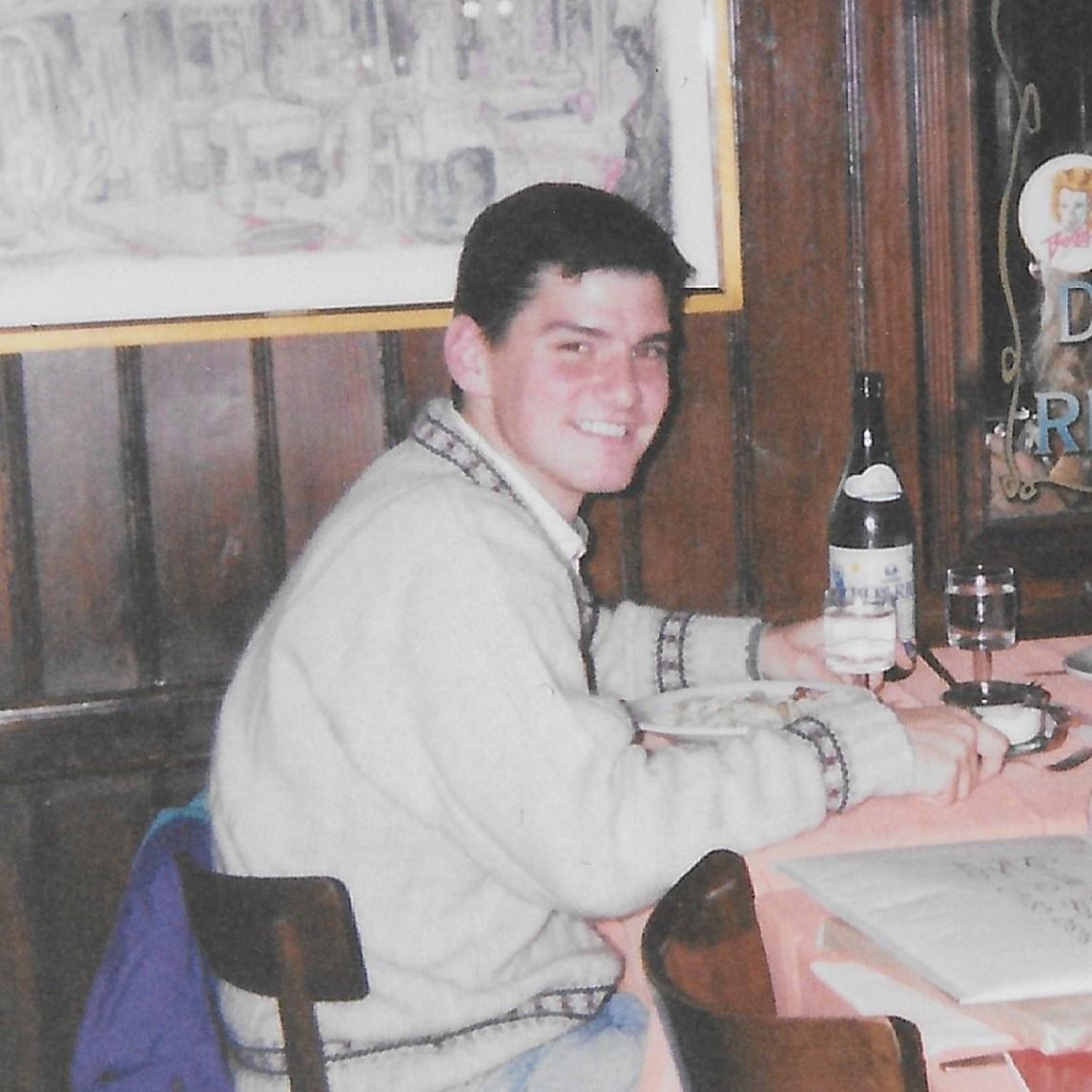 A man sitting at a table