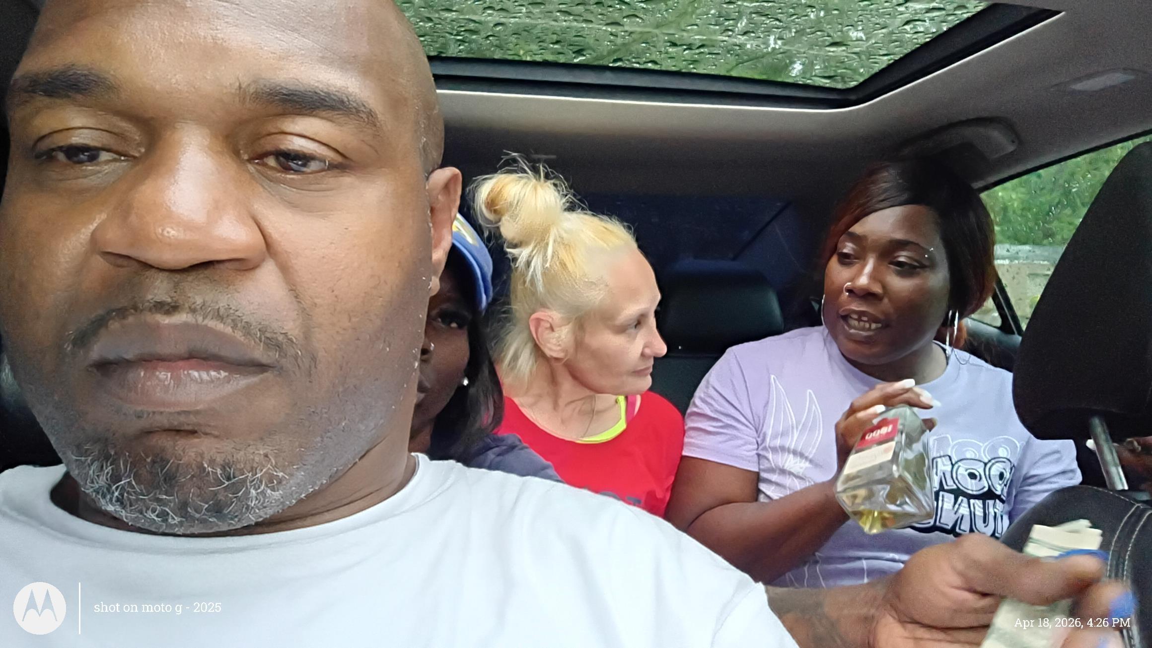 A group of people in a car