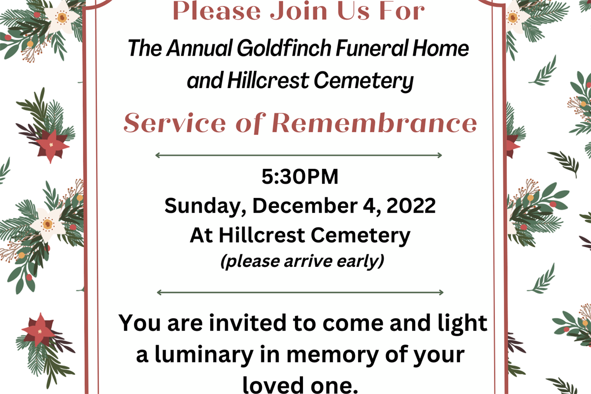 Annual Luminary Service | Goldfinch Funeral Services - Conway, SC