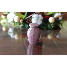 Pink Speckled Metal Keepsake Urn~ Pink Speckled Metal Keepsake Urn~