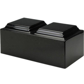 Charcoal Black Synthetic Marble Companion Urn