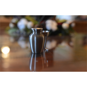 Grey Classic Metal Keepsake Urn~ Grey Classic Metal Keepsake Urn~